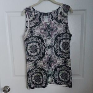 Abstract Pattern Sleeveless Top